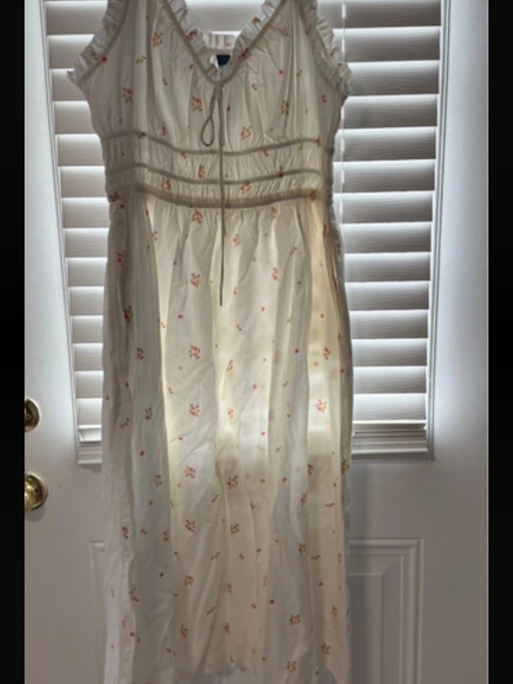 Old Navy Cream Dress with Pink Floral Print